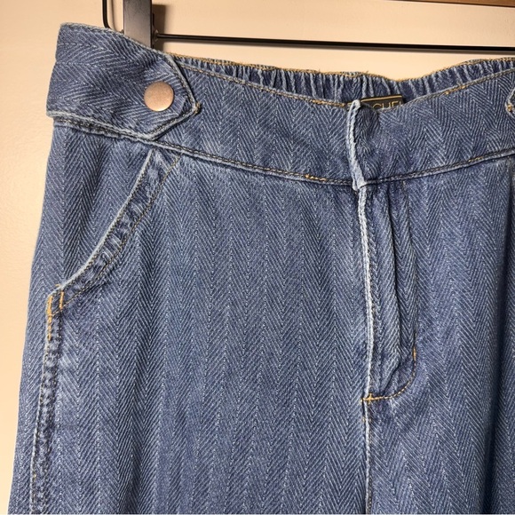 Rachel Roy Blue Cropped Wide Leg Denim Size Large 100% Cotton - Picture 4 of 10